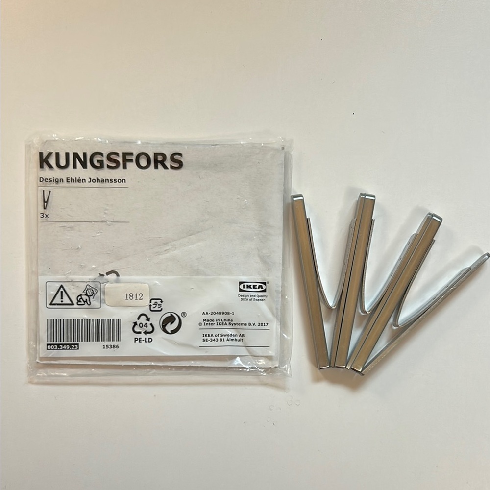 IKEA KUNGSFORS Magnetic clips, stainless steel. 3 pack.